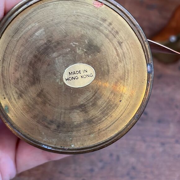 Vtg brass & copper angel candle holder Christmas decorations - Picture 5 of 7